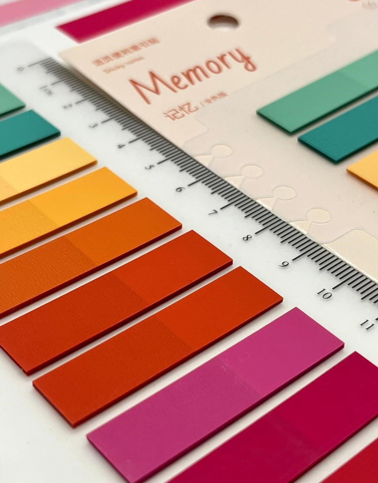 10 Renkli Cetvelli Memory Şeffaf Pet İndeks / Index Sticker / Postit / Post-it