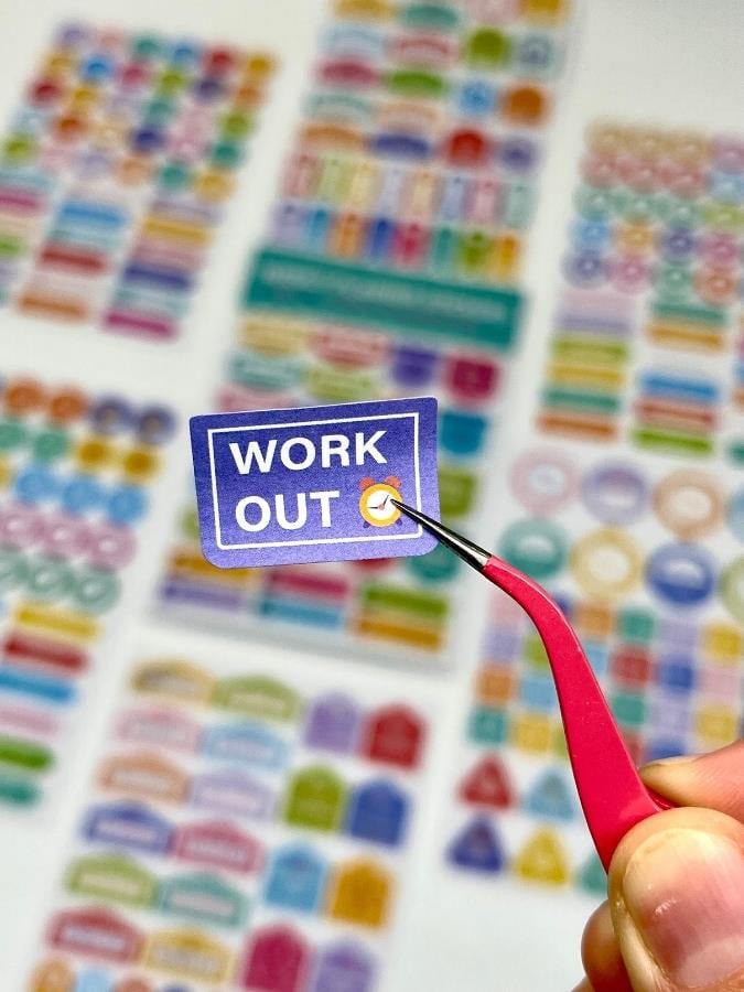 16 Yaprak 690 Parça Haftalık Planlayıcı Stickerlar/Renkli Etiket Seti/Çıkartma/Bullet Journal