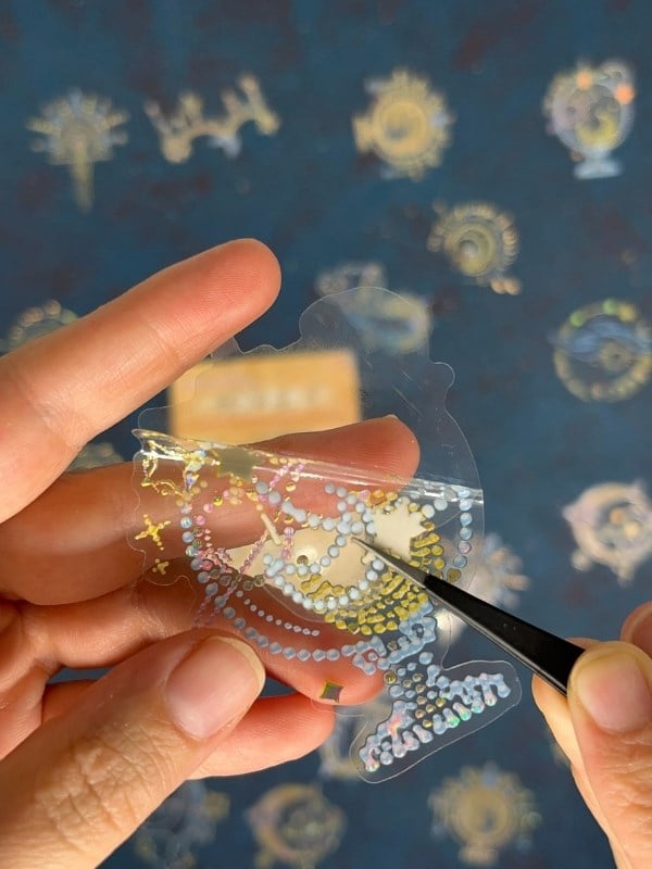 20 Adet 3D Kristal Işıltılı İnci Serisi Sarı Paket Sticker Seti / Etiket / Çıkartma / Su Geçirmez