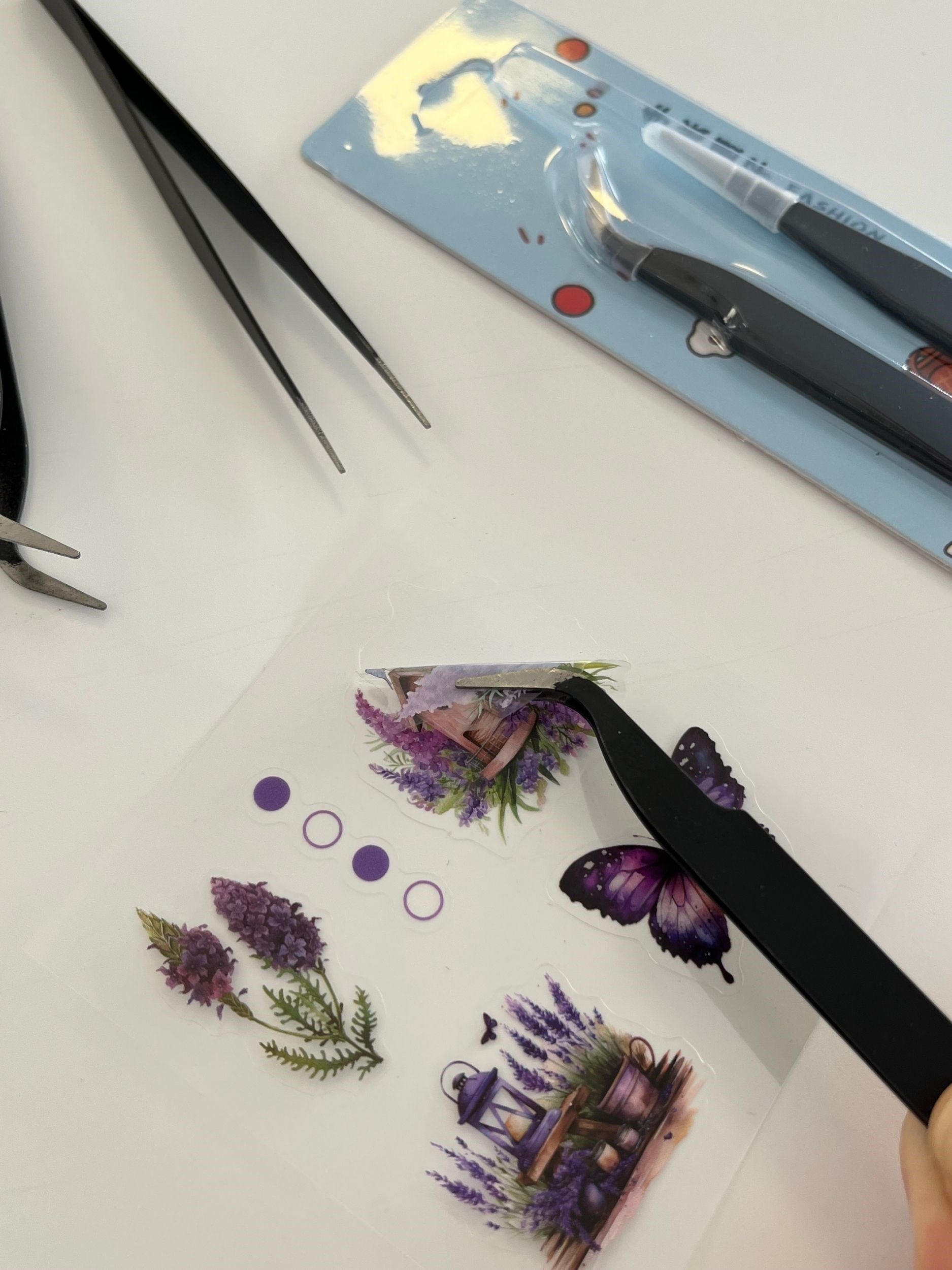 2'li Sticker Cımbızı Seti Düz Ve Eğri Uçlu Siyah/Etiket/Çıkartma/Washi Bant/Sticker/Bullet Journal