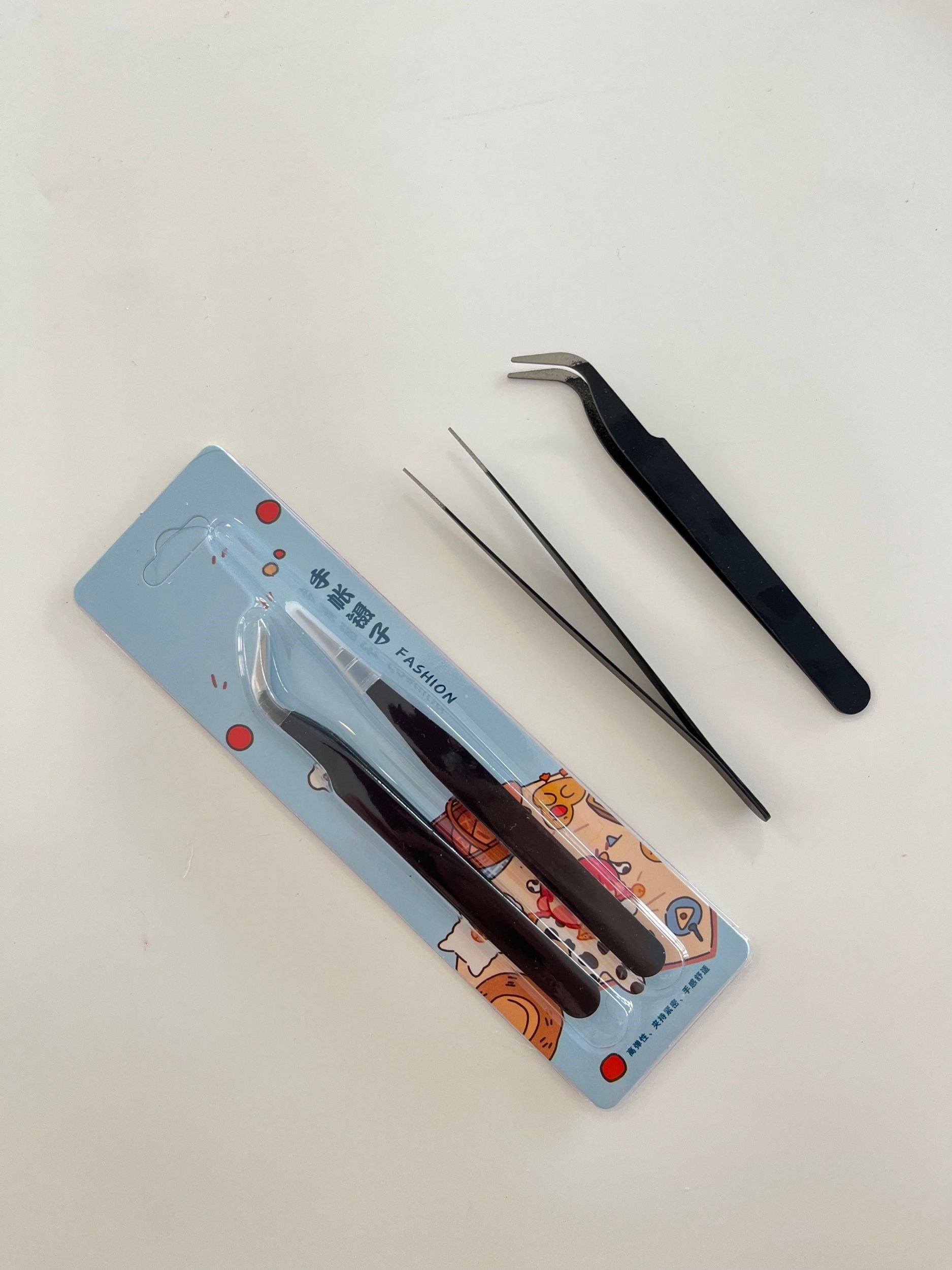 2'li Sticker Cımbızı Seti Düz Ve Eğri Uçlu Siyah/Etiket/Çıkartma/Washi Bant/Sticker/Bullet Journal