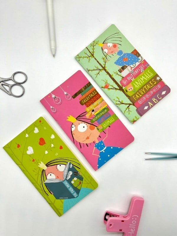 3’lü Kawaii Prenses Masal Temalı Çizgisiz Mini Defter Seti 3*64 Sayfa/Notebook/Günlük
