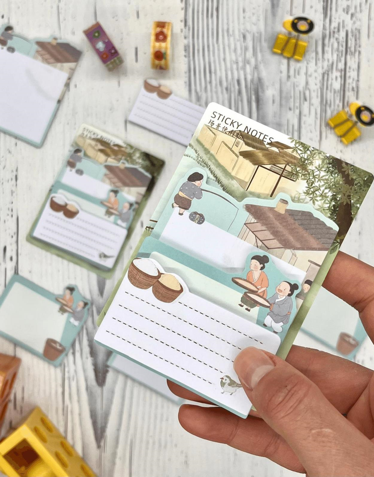 3 Parça Farklı Boyutlarda Turkuaz Sticky Note Set / Post-it / Bloknot / Not Kağıdı