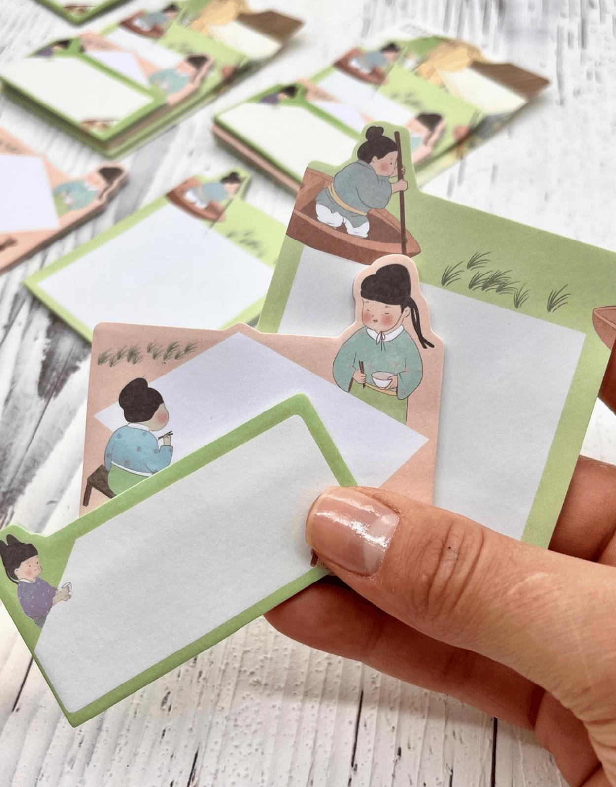 3 Parça Farklı Boyutlarda Yeşil Sticky Note Set / Post-it / Bloknot / Not Kağıdı