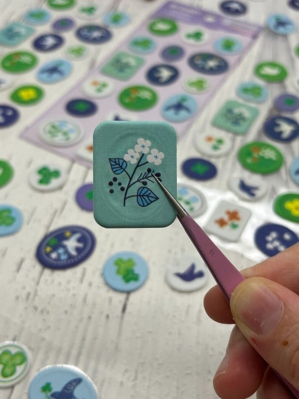3D Kabartmalı 18 Adet Mor Paket Mühür Desenli Sticker / Etiket / Çıkartma