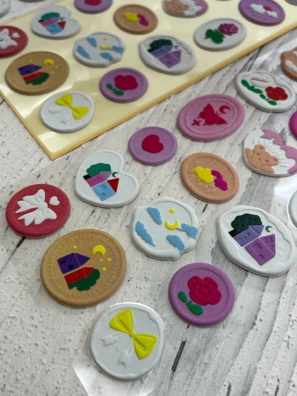 3D Kabartmalı 18 Adet Sarı  Paket Mühür Desenli Sticker / Etiket / Çıkartma