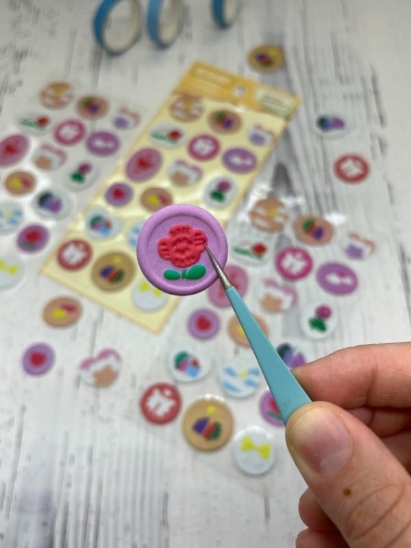 3D Kabartmalı 18 Adet Sarı  Paket Mühür Desenli Sticker / Etiket / Çıkartma