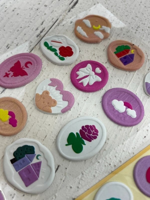 3D Kabartmalı 18 Adet Sarı  Paket Mühür Desenli Sticker / Etiket / Çıkartma