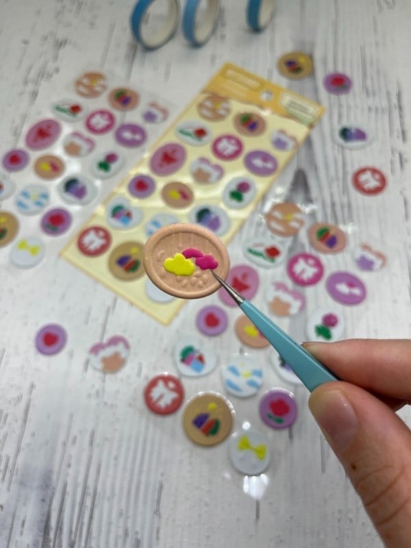 3D Kabartmalı 18 Adet Sarı  Paket Mühür Desenli Sticker / Etiket / Çıkartma