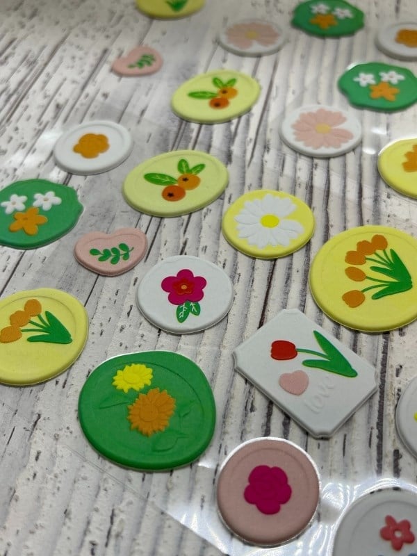 3D Kabartmalı 18 Adet Yeşil  Paket Mühür Desenli Sticker / Etiket / Çıkartma