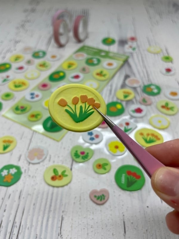 3D Kabartmalı 18 Adet Yeşil  Paket Mühür Desenli Sticker / Etiket / Çıkartma