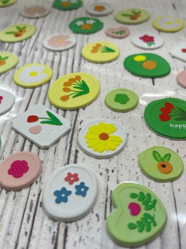 3D Kabartmalı 18 Adet Yeşil  Paket Mühür Desenli Sticker / Etiket / Çıkartma