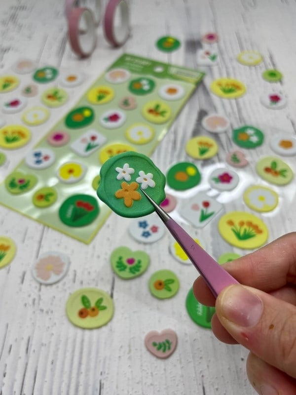 3D Kabartmalı 18 Adet Yeşil  Paket Mühür Desenli Sticker / Etiket / Çıkartma