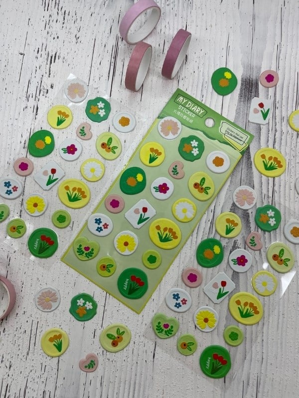 3D Kabartmalı 18 Adet Yeşil  Paket Mühür Desenli Sticker / Etiket / Çıkartma
