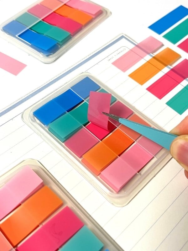 5 Renkli Neon Transparan Tonları İndeks Sticker/İndex/Post-it/Postit/Kitap Ayracı/Not Kağıdı