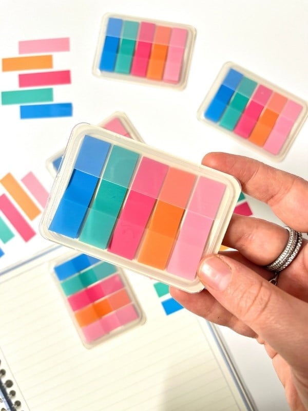 5 Renkli Neon Transparan Tonları İndeks Sticker/İndex/Post-it/Postit/Kitap Ayracı/Not Kağıdı