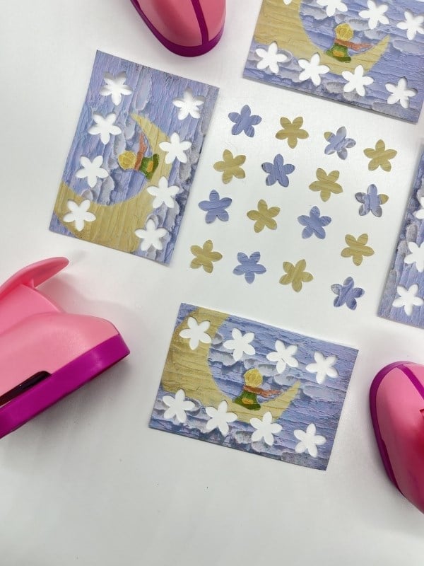 5 Yapraklı Yonca Desenli Orta Boy Pembe Renk Delgeç Scrapbook Şekil Kesici Punch
