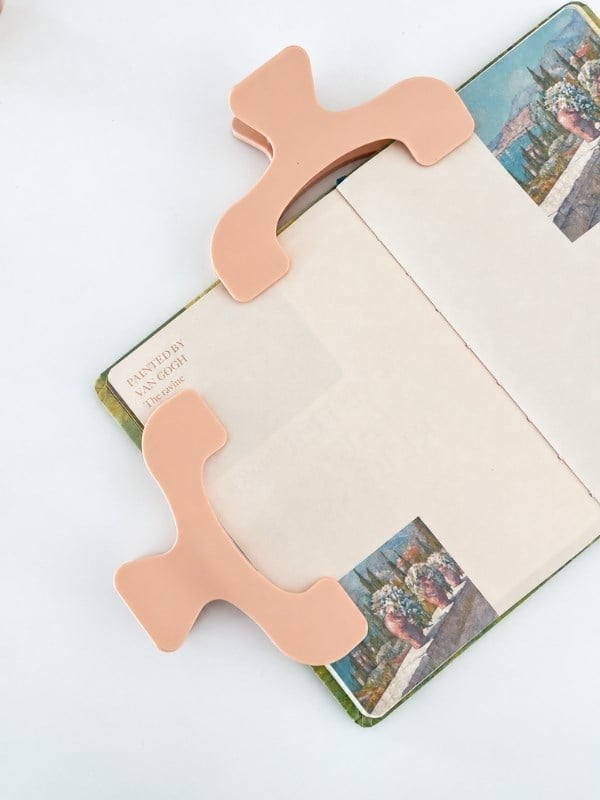 Açık Pembe Çok Fonksiyonlu Kitap ve Defter Klipsi / Sayfa Tutucu / Journal ve Scrapbook Yardımcısı / Somon Rengi