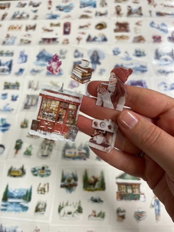 Aesthetic Frosty Girls Kış Masalı 4 Bölüm 100 Yaprak 484 Adet Kutu Sticker Seti/Etiket/Çıkartma