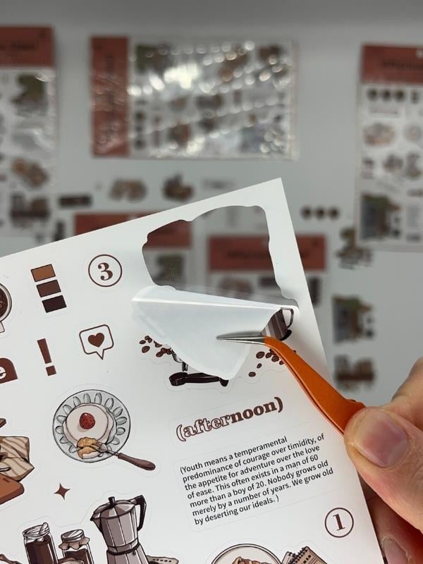 Afternoon Time Kafe Ve Kahve Temalı 2 Yaprak 44 Adet Sticker Seti/Etiket/Çıkartma