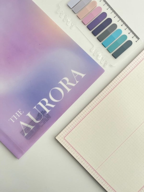 Aurora Dream Lavander Pastel Mor Pembe A4 Boy Şeffaf Dosya 31x22 cm/Belge Dosyası/Düzenleyici Klasör