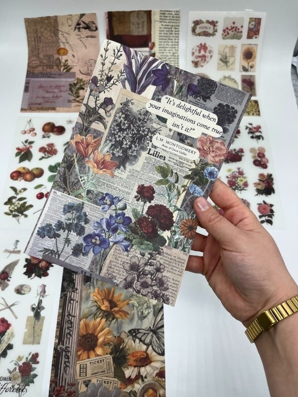 Blooming Garden Çiçek ve Meyve 30 Yaprak 403 Adet Sticker 20 Yaprak Scrapbook Kağıdı/Etiket/Çıkartma
