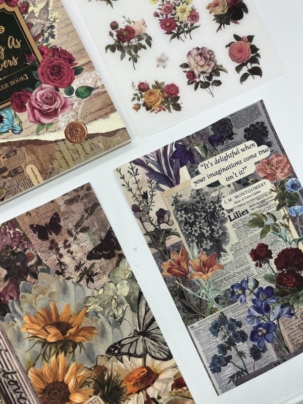 Blooming Garden Çiçek ve Meyve 30 Yaprak 403 Adet Sticker 20 Yaprak Scrapbook Kağıdı/Etiket/Çıkartma