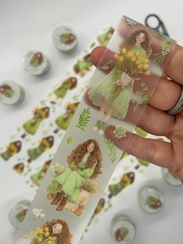 Bud Silk Dream Serisi Bahar Çayır Çiçeği Temalı 2m Washi Bant/Washi Tape/Masking Tape/Desenli Bant