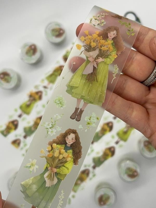 Bud Silk Dream Serisi Bahar Çayır Çiçeği Temalı 2m Washi Bant/Washi Tape/Masking Tape/Desenli Bant