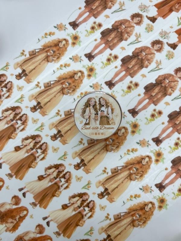 Bud Silk Dream Serisi Sonbahar Kızları 2m Washi Bant/Washi Tape/Masking Tape/Desenli Bant