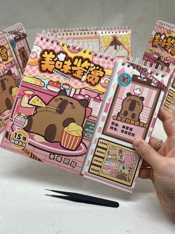 Capybara Gurme İzometrik Özel Tasarım 15 Sayfa 238 Sayfa Sticker Seti ile Görev Tamamlama/Etiket/Çıkartma/Kapibara  