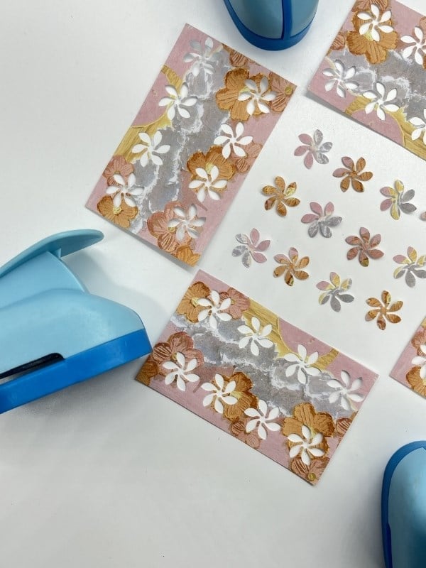 Çiçek Desenli Orta Boy Mavi Renk Delgeç Scrapbook Şekil Kesici Punch