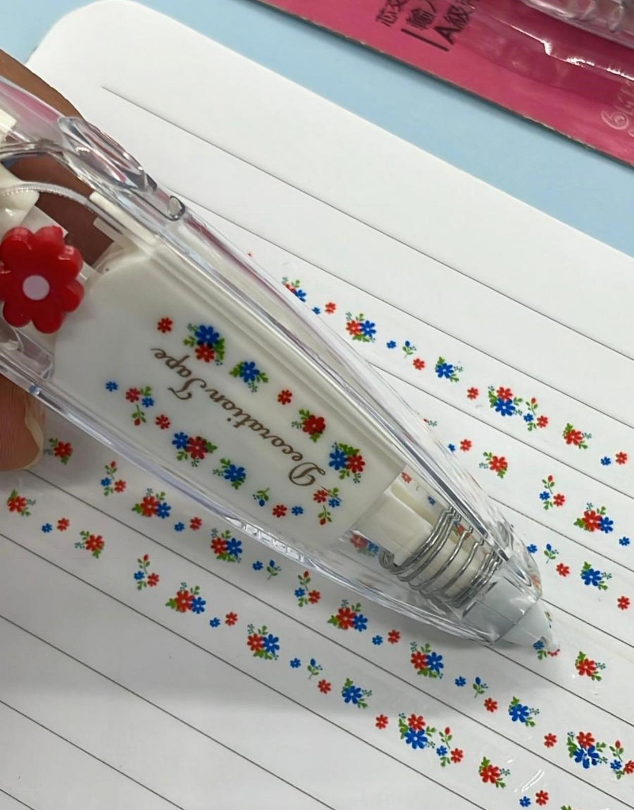 Çiçek Desenli Süsleme Bandı Tipex / Tipeks / Bullet Journal