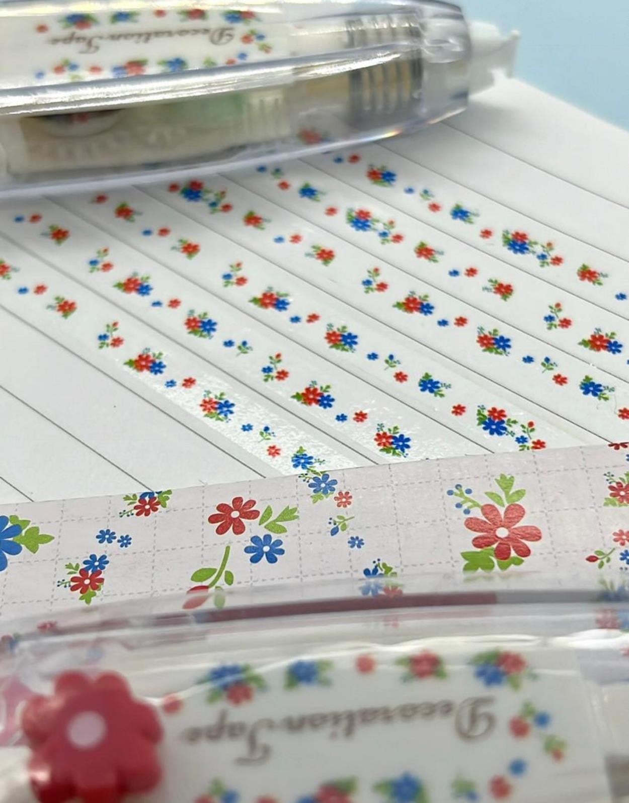 Çiçek Desenli Süsleme Bandı Tipex / Tipeks / Bullet Journal