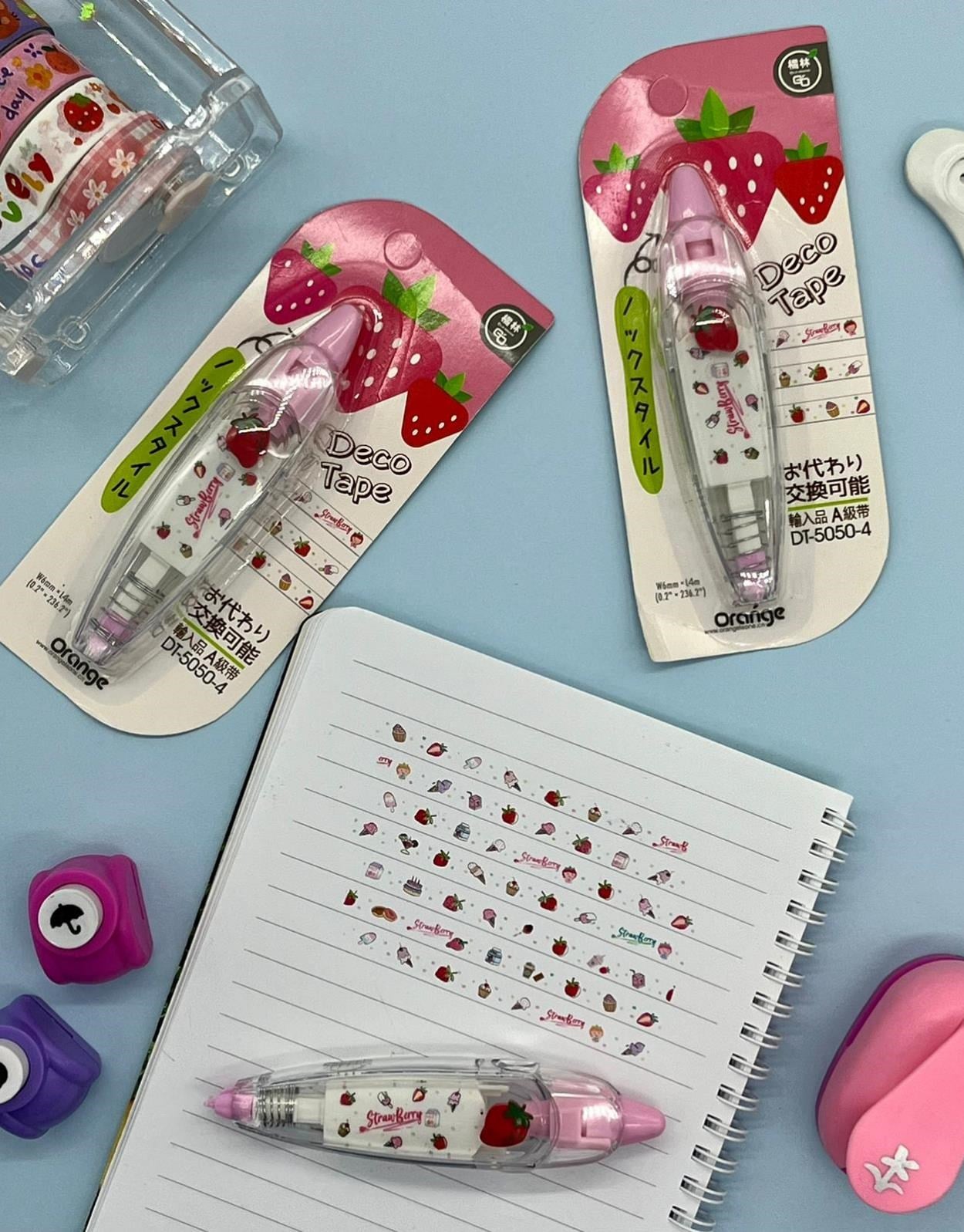 Çilek Desenli Süsleme Bandı Tipex / Tipeks / Bullet Journal