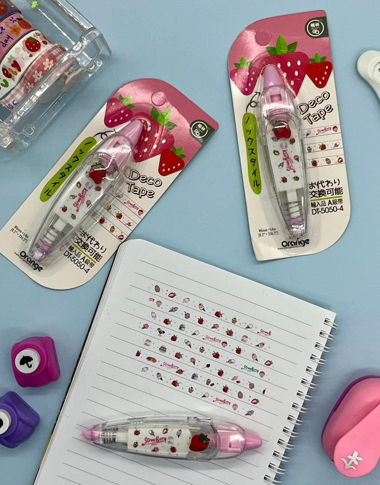 Çilek Desenli Süsleme Bandı Tipex / Tipeks / Bullet Journal