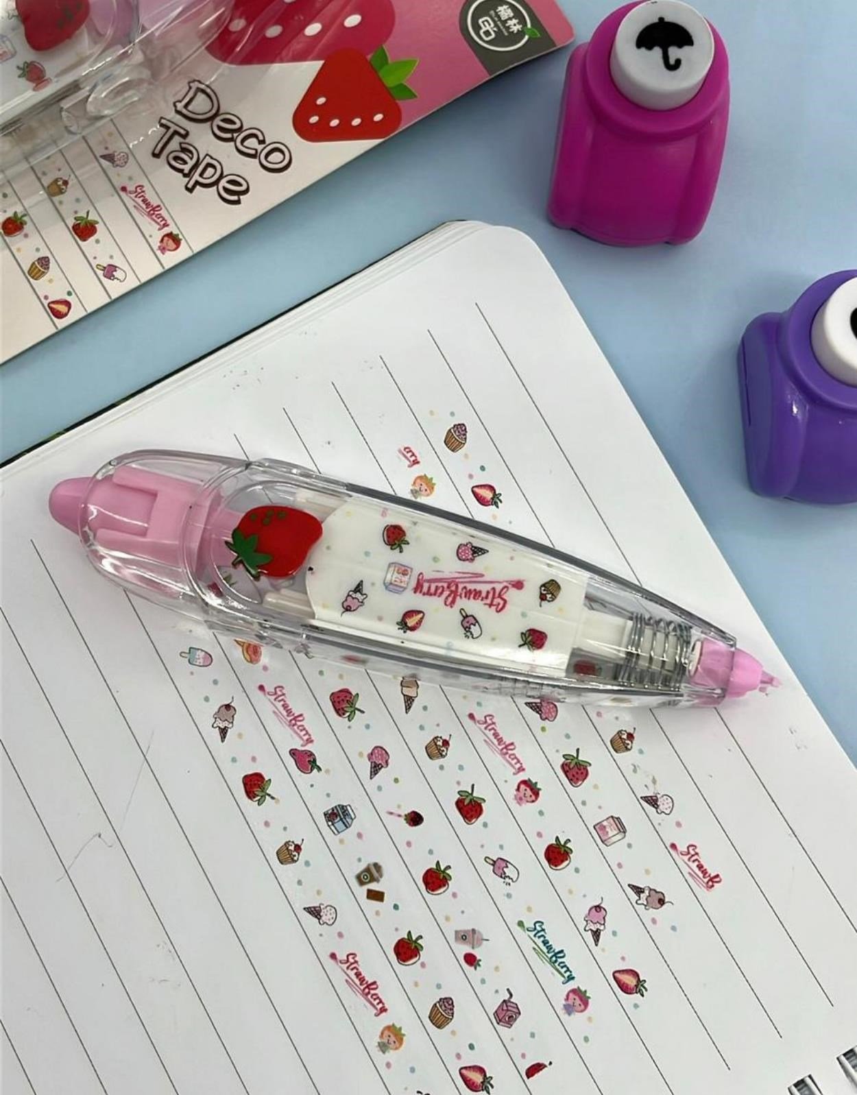 Çilek Desenli Süsleme Bandı Tipex / Tipeks / Bullet Journal