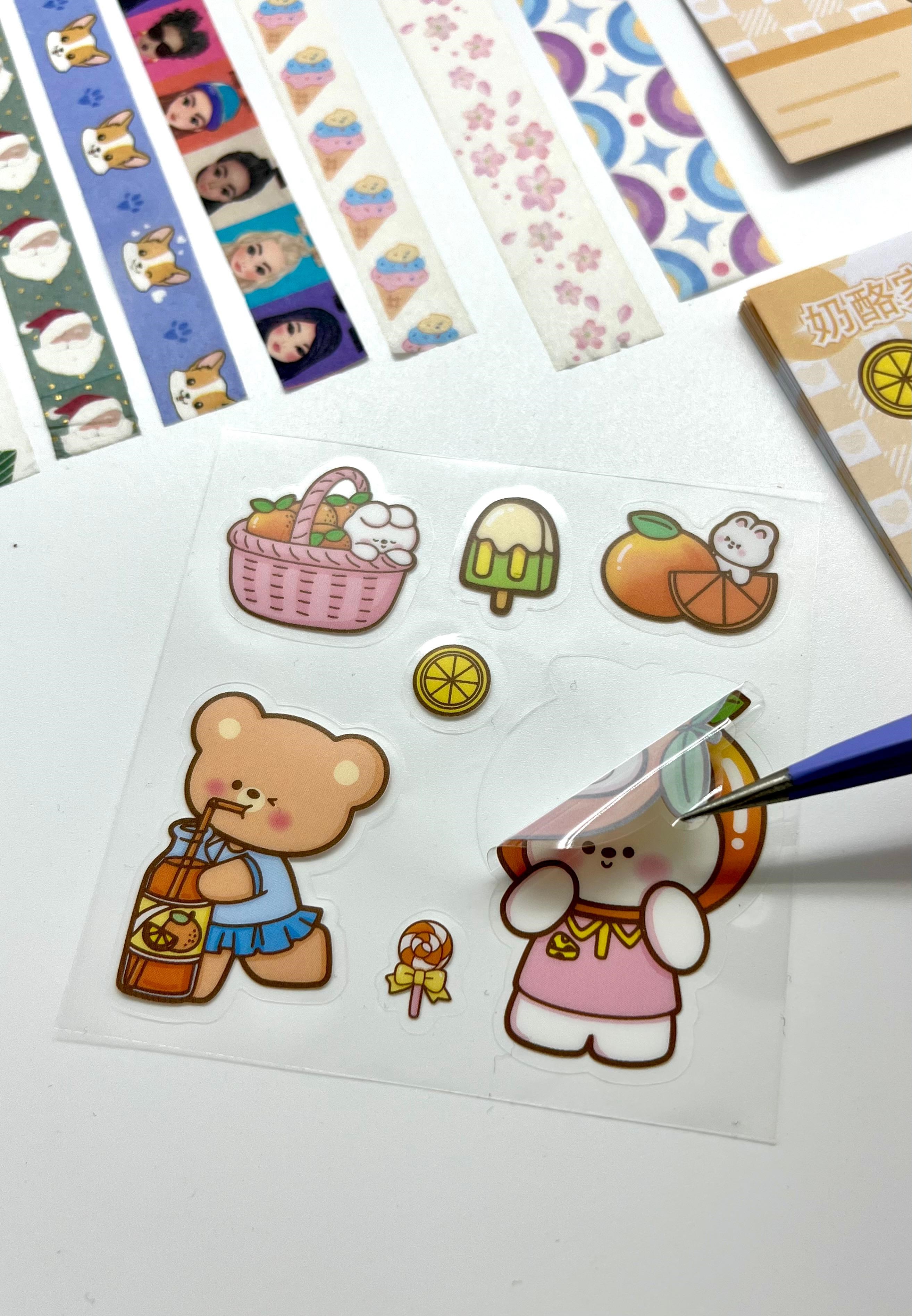 Citrus Tavşan ve Ayı Temalı 40 Yaprak Post-it 7 Adet Washi Bant 3 Yaprak Sticker Kutulu Set