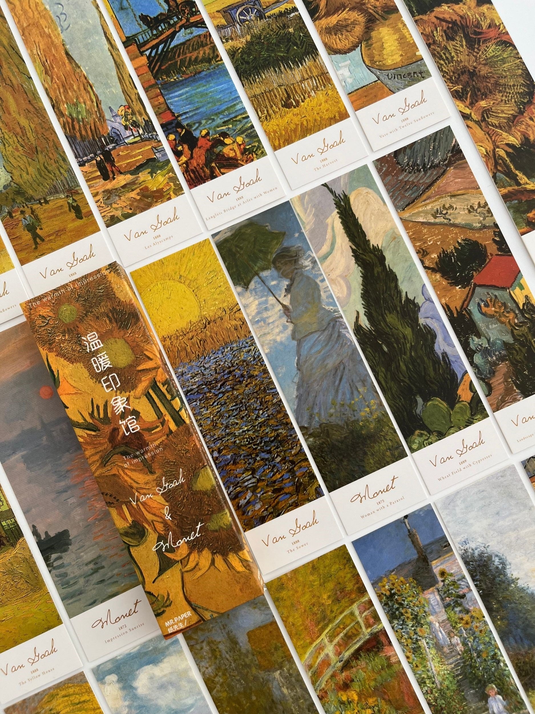 Classic Art Van Gogh & Monet Eserleri Temalı 30’lu Kitap Ayracı Seti / Yer İmi