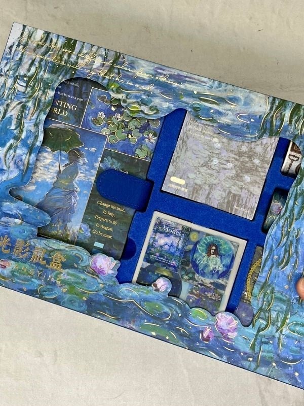 Claude Monet Madame Monet and Her Son Koyu Mavi Kutu Defter Seti/Hediye Set/Notebook / Bullet Journal