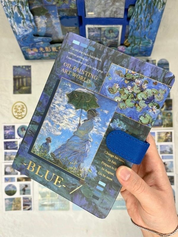 Claude Monet Madame Monet and Her Son Koyu Mavi Kutu Defter Seti/Hediye Set/Notebook / Bullet Journal