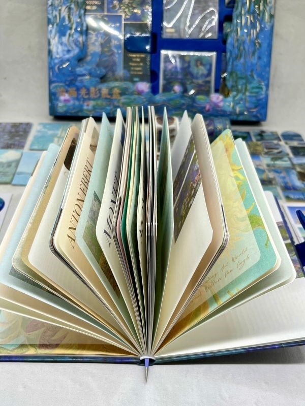 Claude Monet Madame Monet and Her Son Koyu Mavi Kutu Defter Seti/Hediye Set/Notebook / Bullet Journal