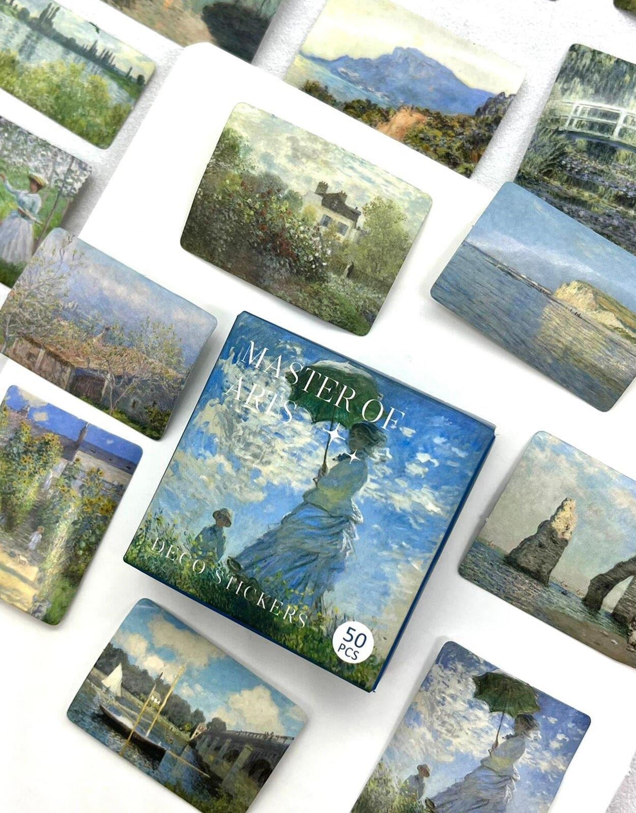 Claude Monet Sanat Eserleri Kutu Sticker - Bullet Journal - Defter Süsleme-Çıkartma