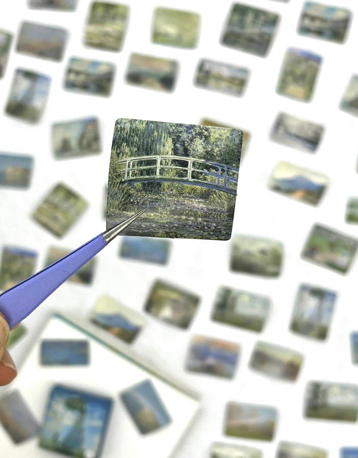 Claude Monet Sanat Eserleri Kutu Sticker - Bullet Journal - Defter Süsleme-Çıkartma