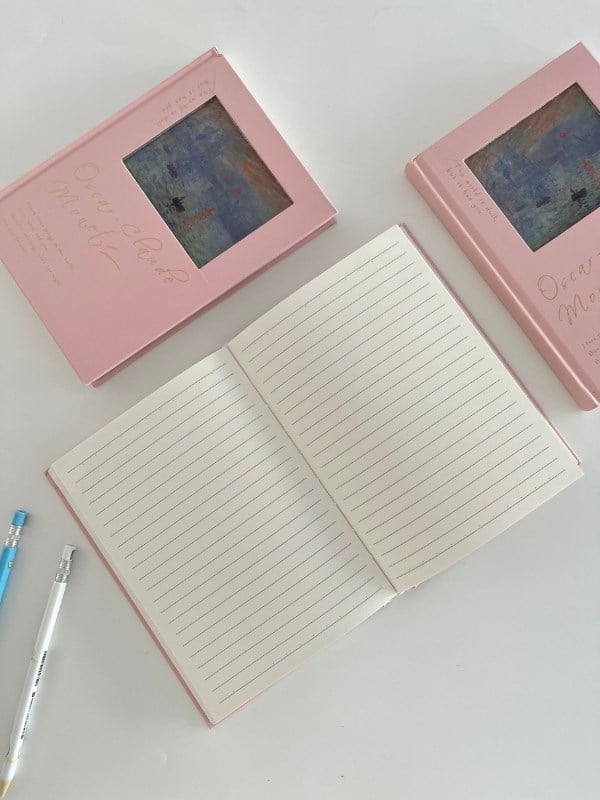 Claude Monet Sanat Tasarımlı Çizgili Sert Kapak Defter/Ajanda/Planlayıcı/Bullet Journal