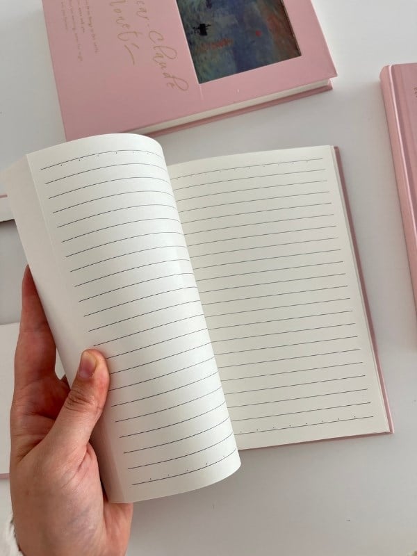 Claude Monet Sanat Tasarımlı Çizgili Sert Kapak Defter/Ajanda/Planlayıcı/Bullet Journal
