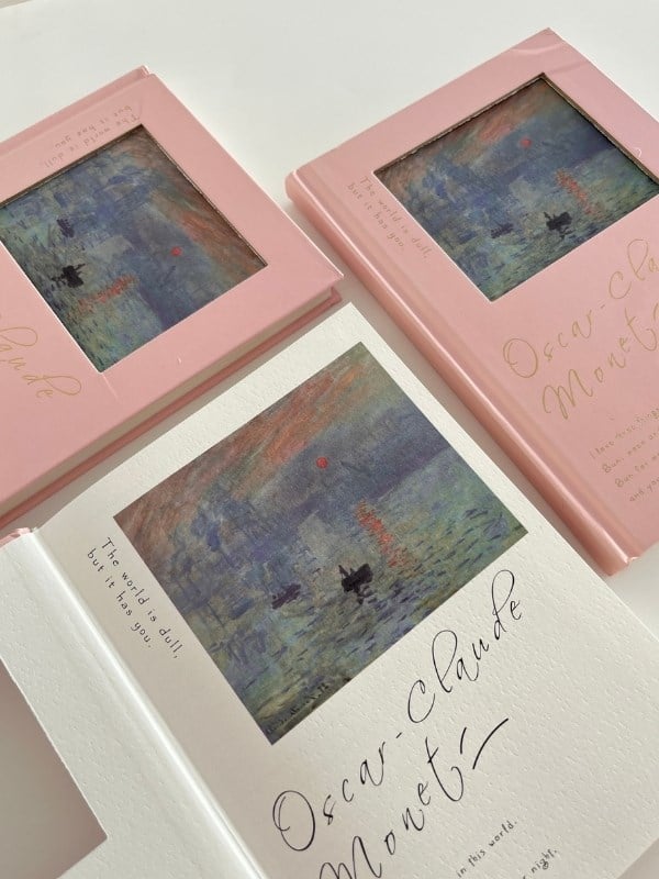 Claude Monet Sanat Tasarımlı Çizgili Sert Kapak Defter/Ajanda/Planlayıcı/Bullet Journal