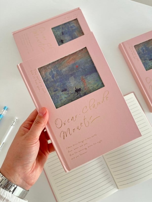 Claude Monet Sanat Tasarımlı Çizgili Sert Kapak Defter/Ajanda/Planlayıcı/Bullet Journal