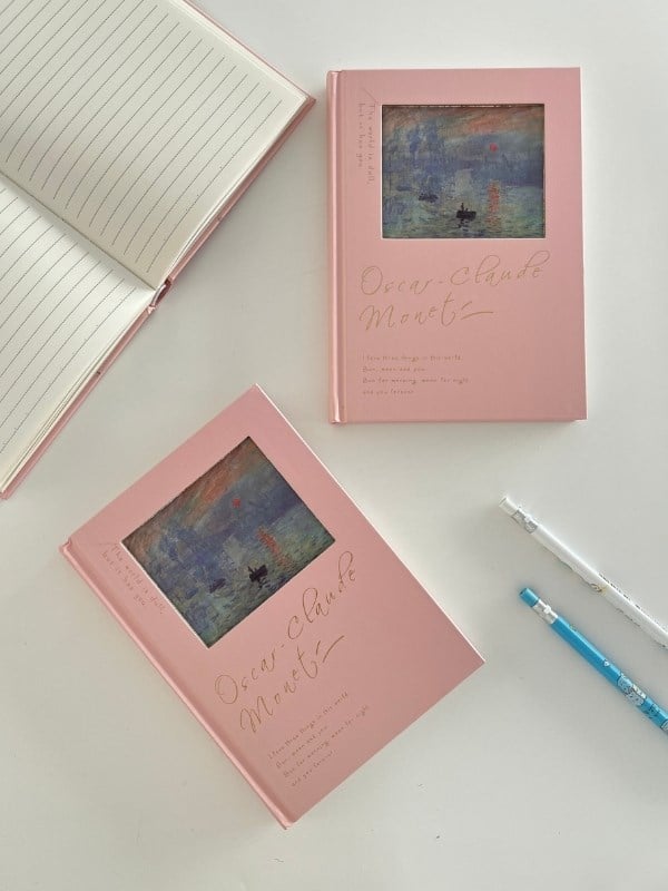 Claude Monet Sanat Tasarımlı Çizgili Sert Kapak Defter/Ajanda/Planlayıcı/Bullet Journal
