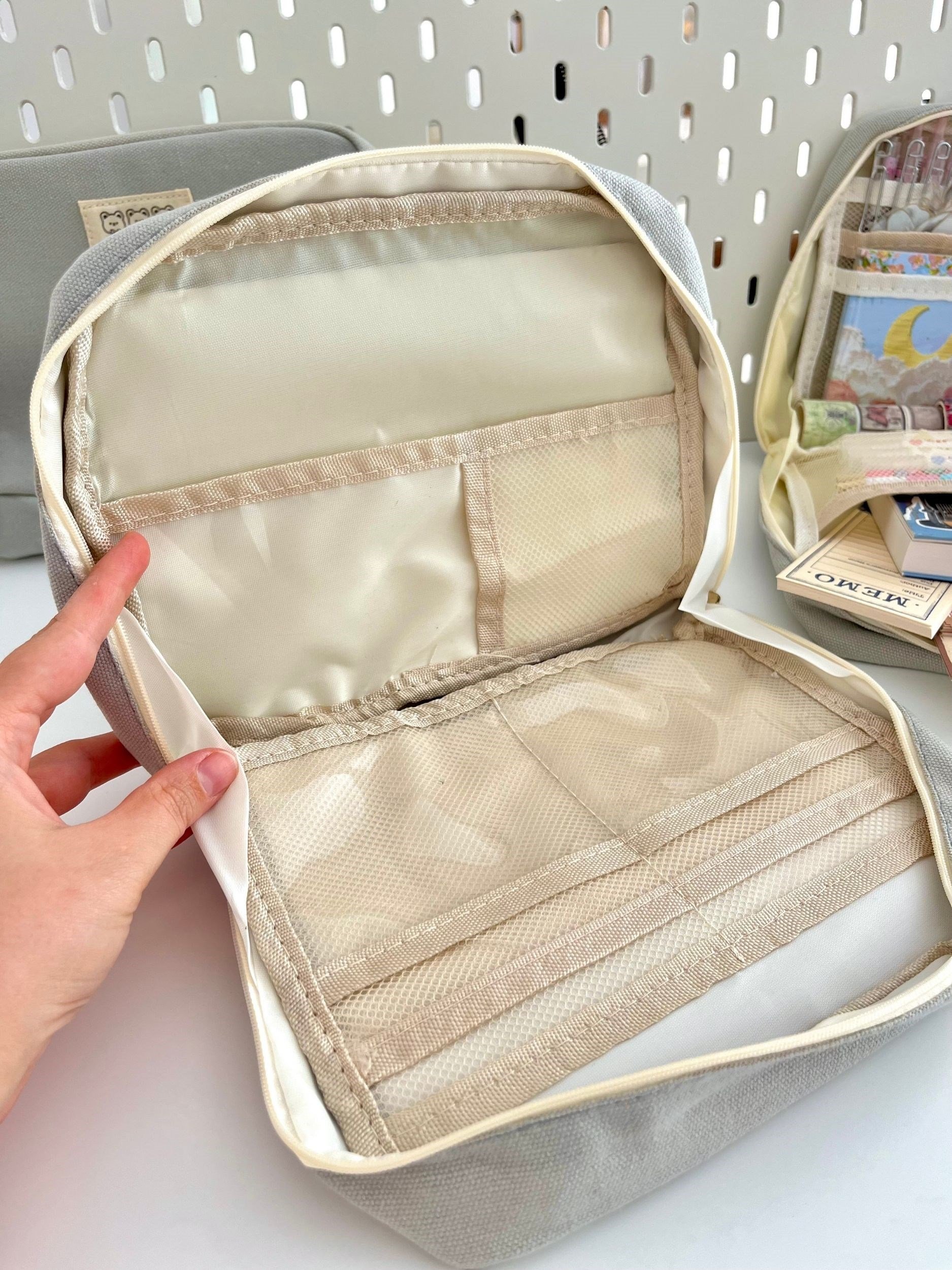 Creative Pencil Case Gri 9 Bölmeli Geniş Hacimli Kalem Kutusu Kırtasiye ve Hobi Organizer Çantası